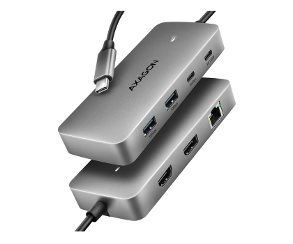 Akcesoria Axagon HMC-CUB83X2 USB-C 10Gbps DUAL 4K DISPLAY 7in1 hub